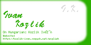 ivan kozlik business card